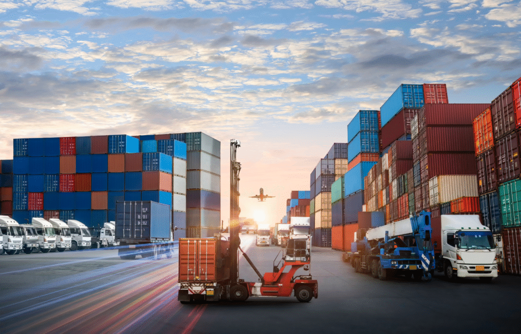 red blue modern logistic presentation (1400 x 900 px)